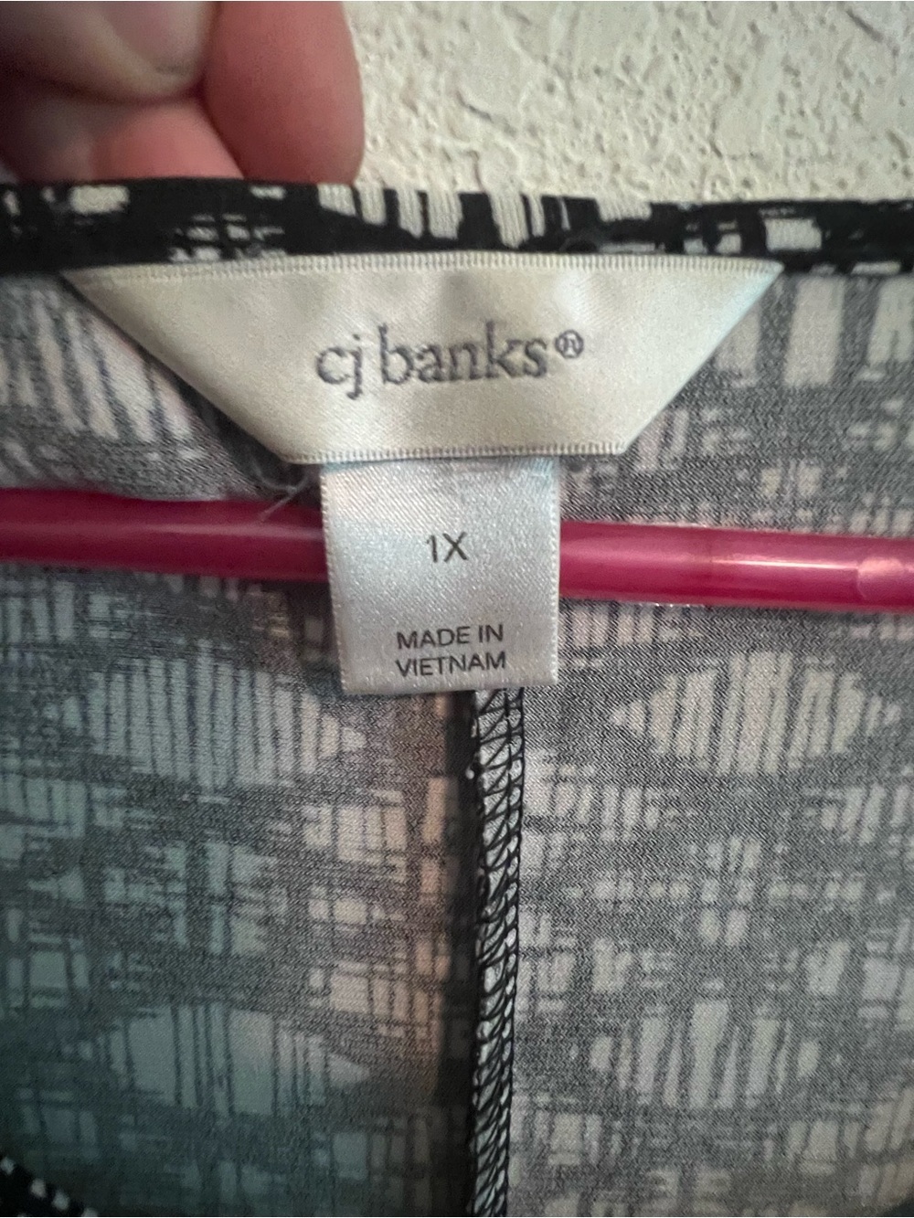 CJ Banks Sleeveless Black & White Printed Tank Dress 1X - Picture 5 of 9